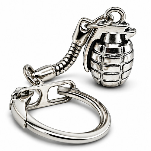 Hand grenade keyring - hand,