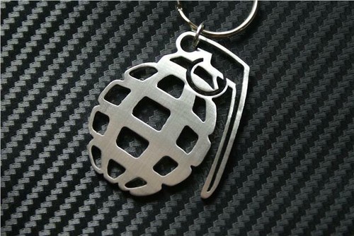 Hand grenade keyring - grenade,
